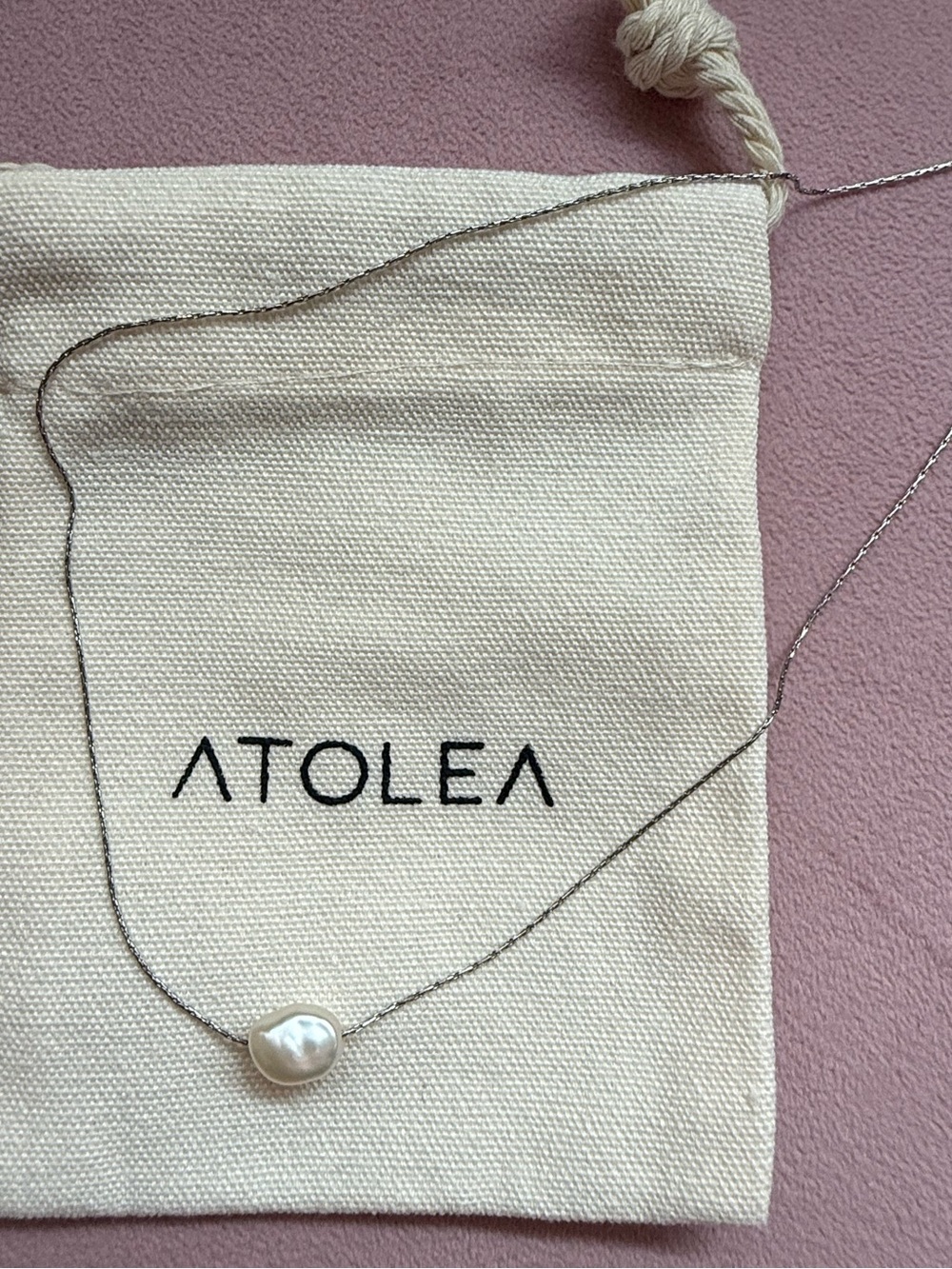 Atolea Silver Chain Baroque Pearl Choker Necklace